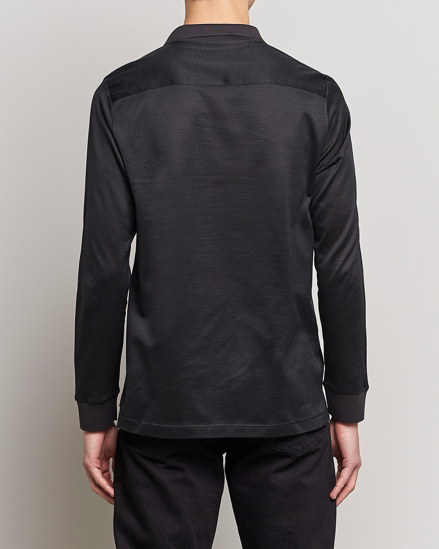Herren | Pullover | Eton | Knit Jaquard Polo Shirt Black