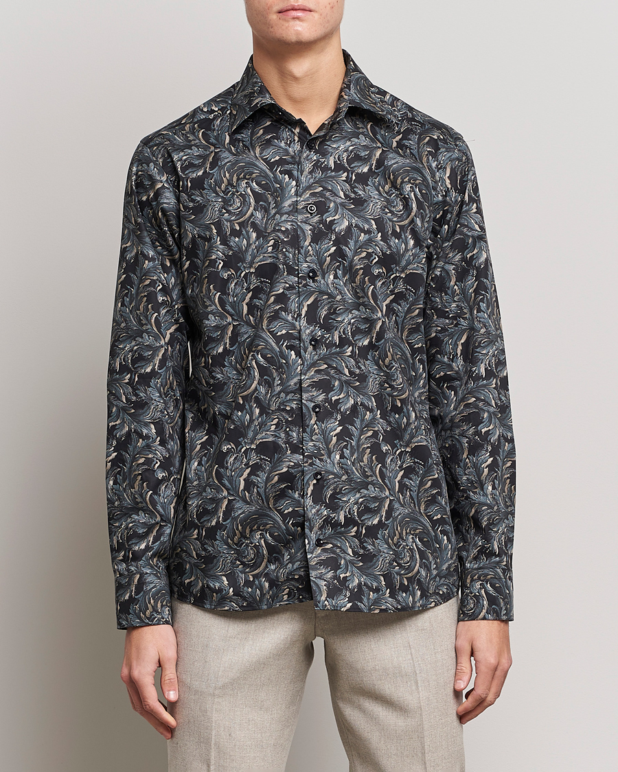 Herren | Freizeithemden | Eton | Floral  Signature Twill Shirt Black