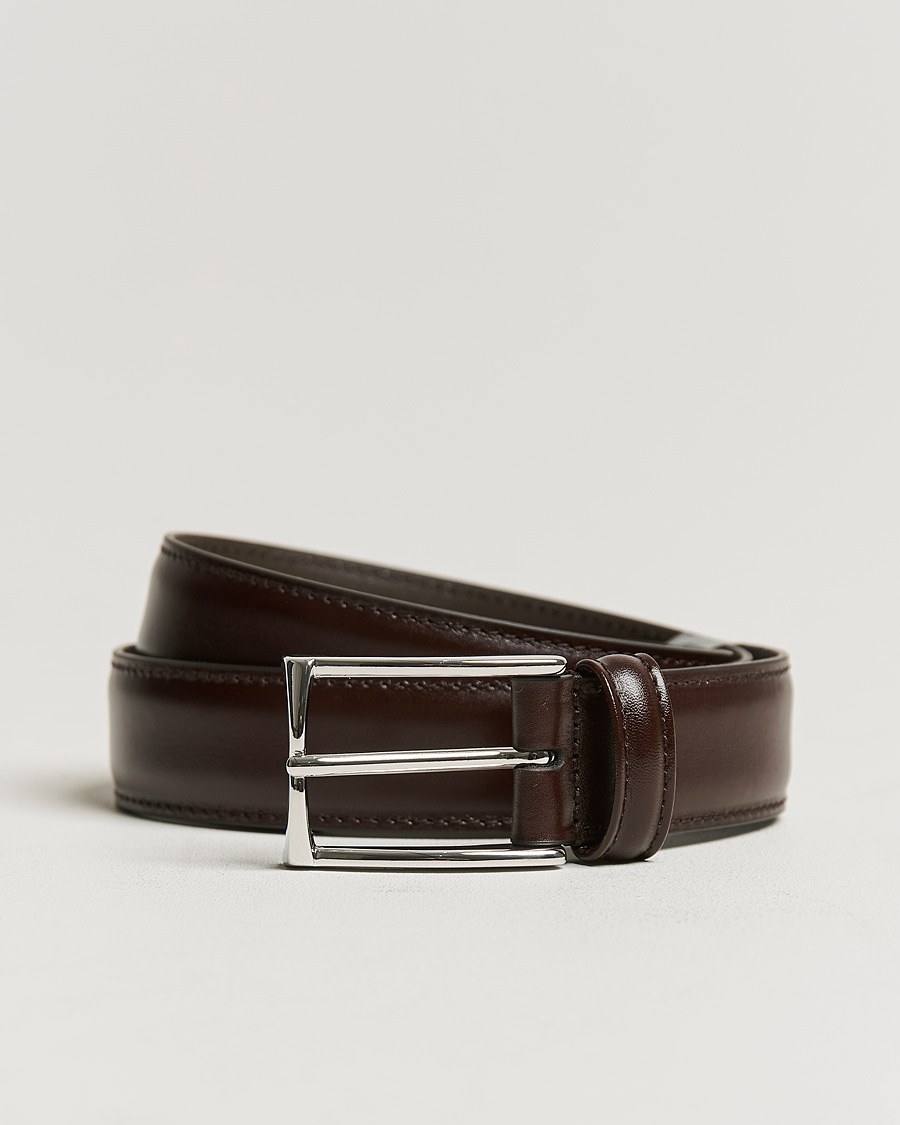 Herren |  | Anderson's | Leather Suit Belt 3 cm Dark Brown
