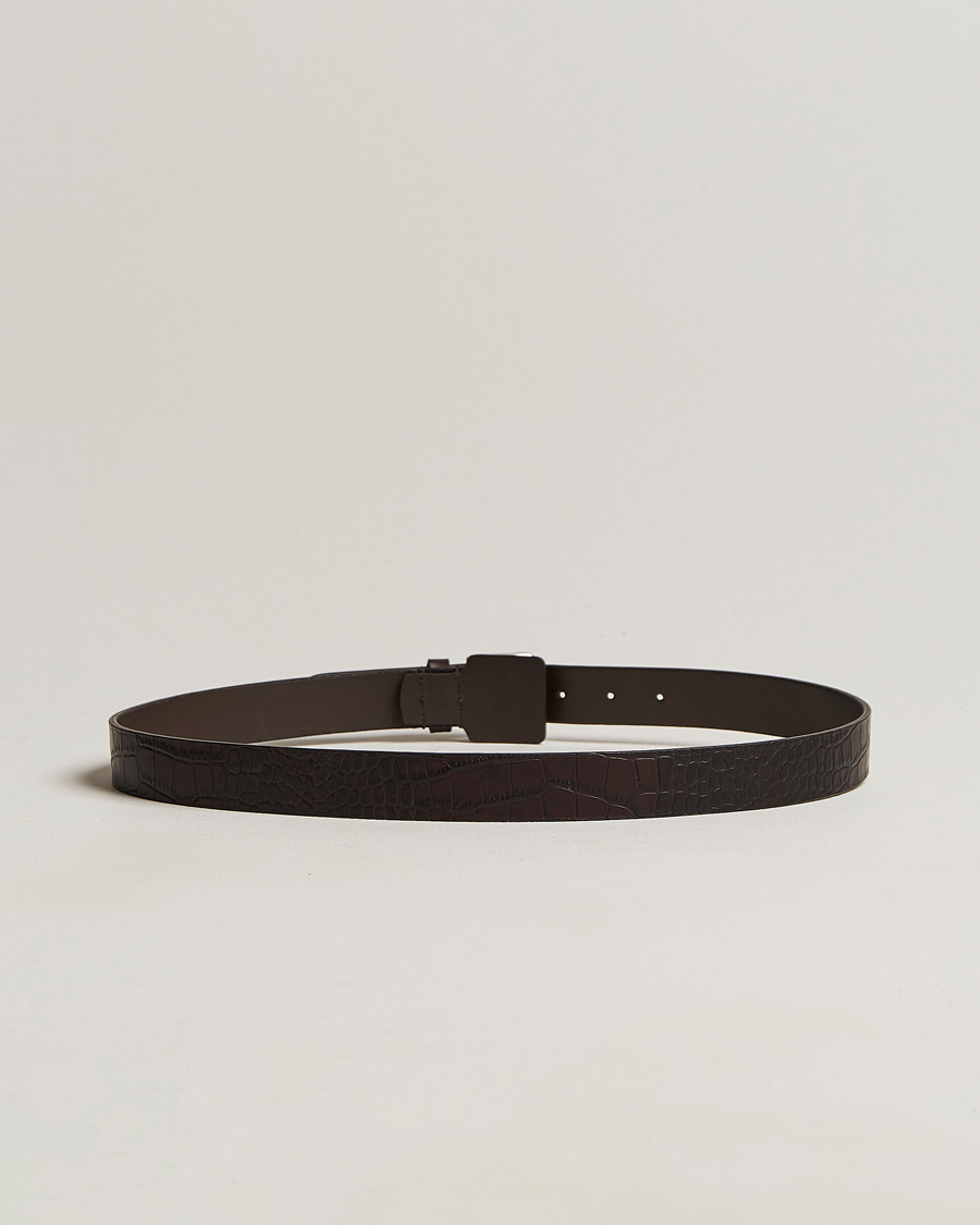 Herren | | Anderson's | Embossed Croco Belt 3 cm Brown