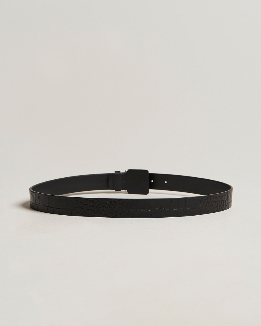 Herren | Gürtel | Anderson's | Embossed Croco Belt 3 cm Black