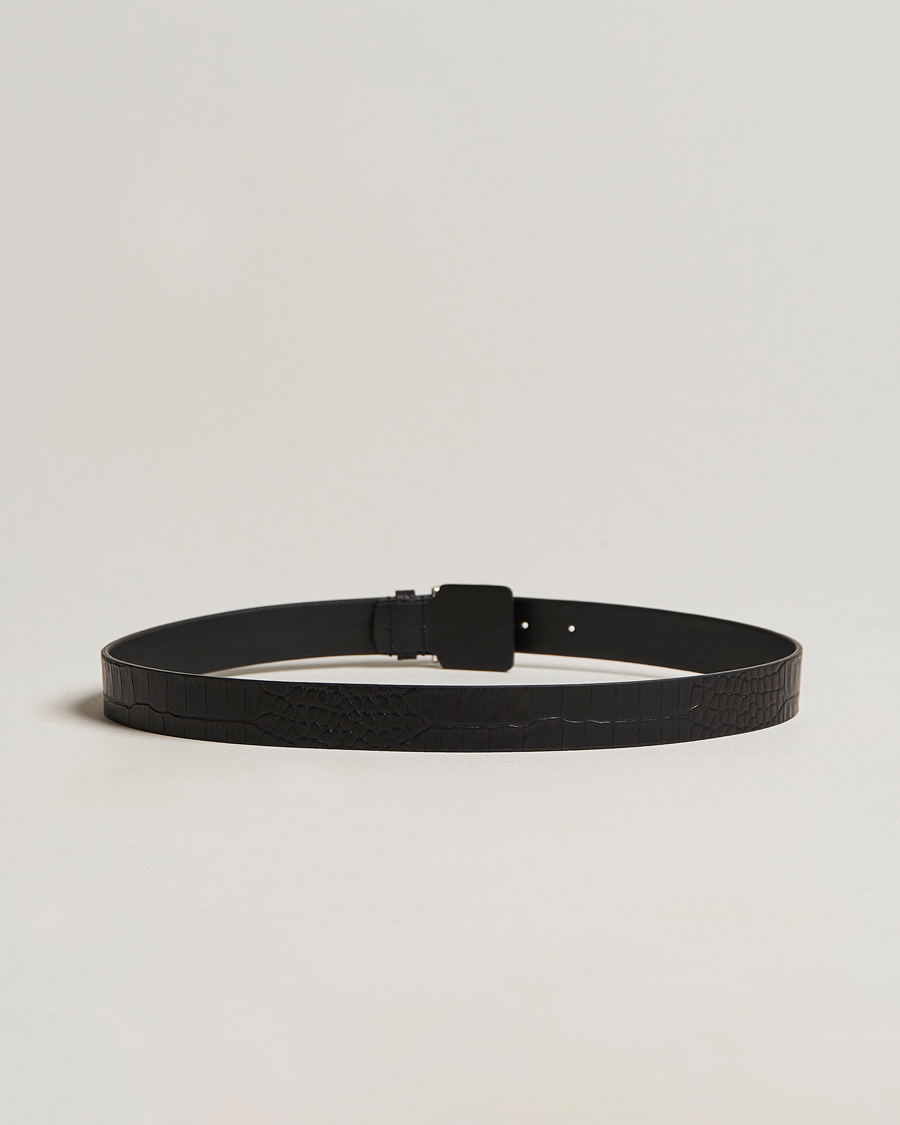 Herren | | Anderson's | Embossed Croco Belt 3 cm Black