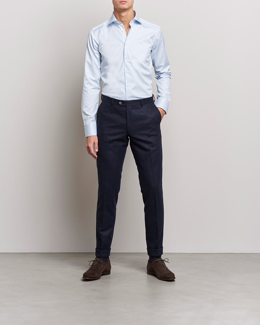 Herren | Hemden | Stenströms | Superslim Plain Shirt Blue