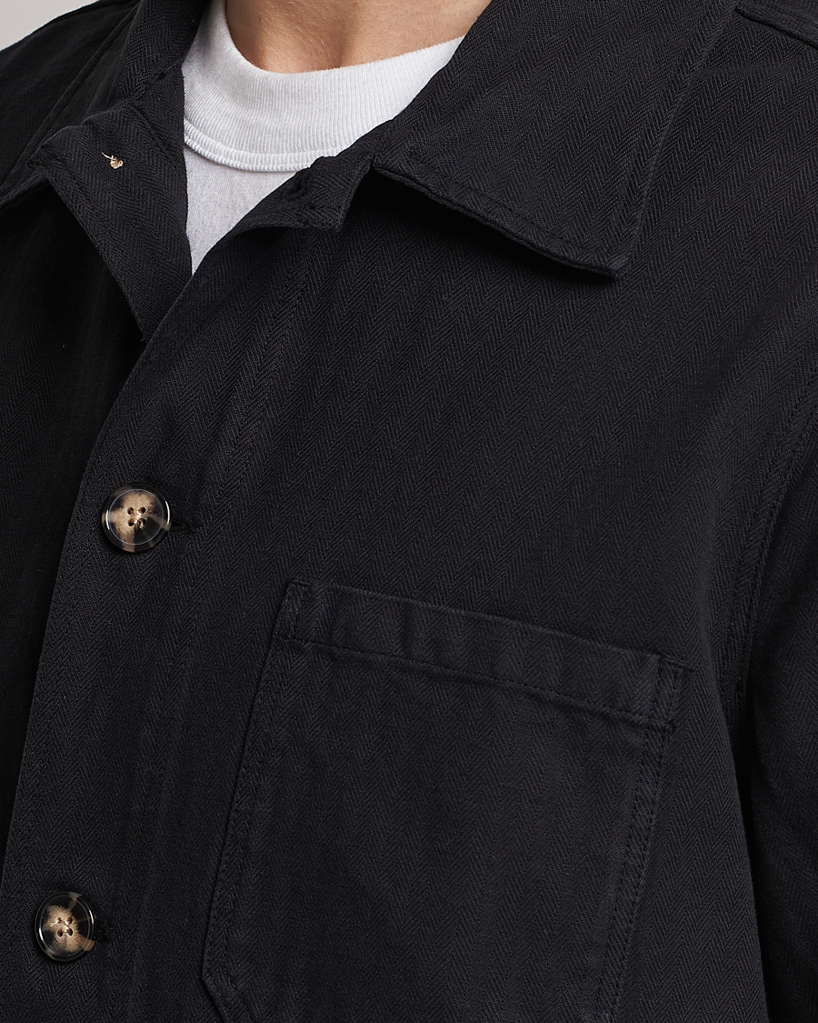 Herren | Hemden | A Day's March | Original Herringbone Overshirt Black