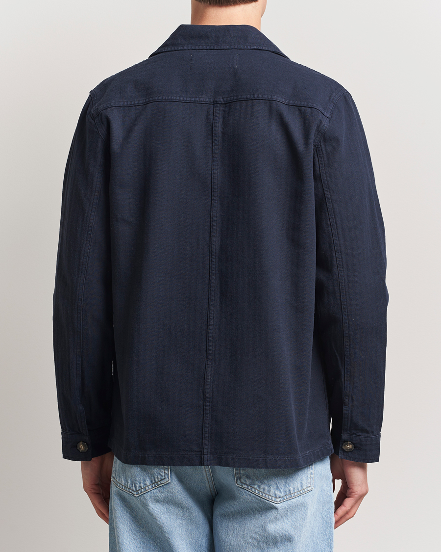 Herren | Hemden | A Day's March | Herringbone Overshirt Navy