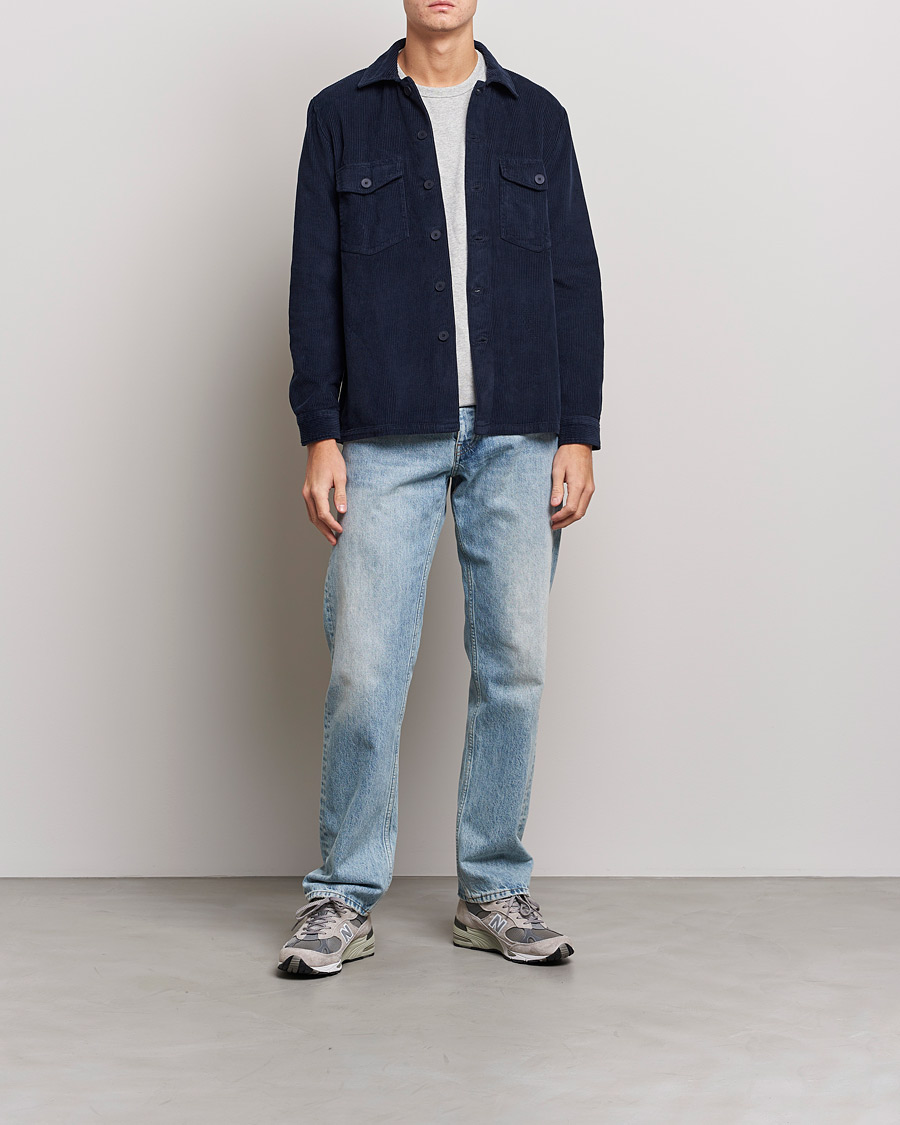 Herren | Hemden | A Day's March | Carey Cord Overshirts Navy