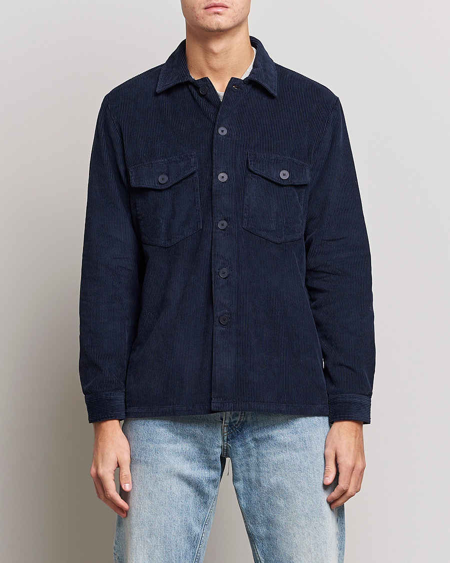 Herren | Hemden | A Day's March | Carey Cord Overshirts Navy