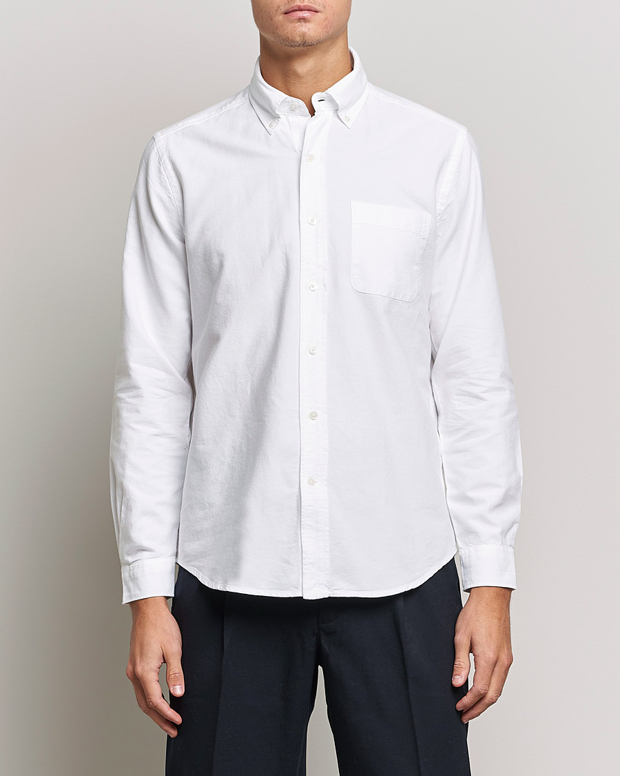 Herren | Freizeithemden | A Day's March | Moorgate Dyed Oxford Shirt White