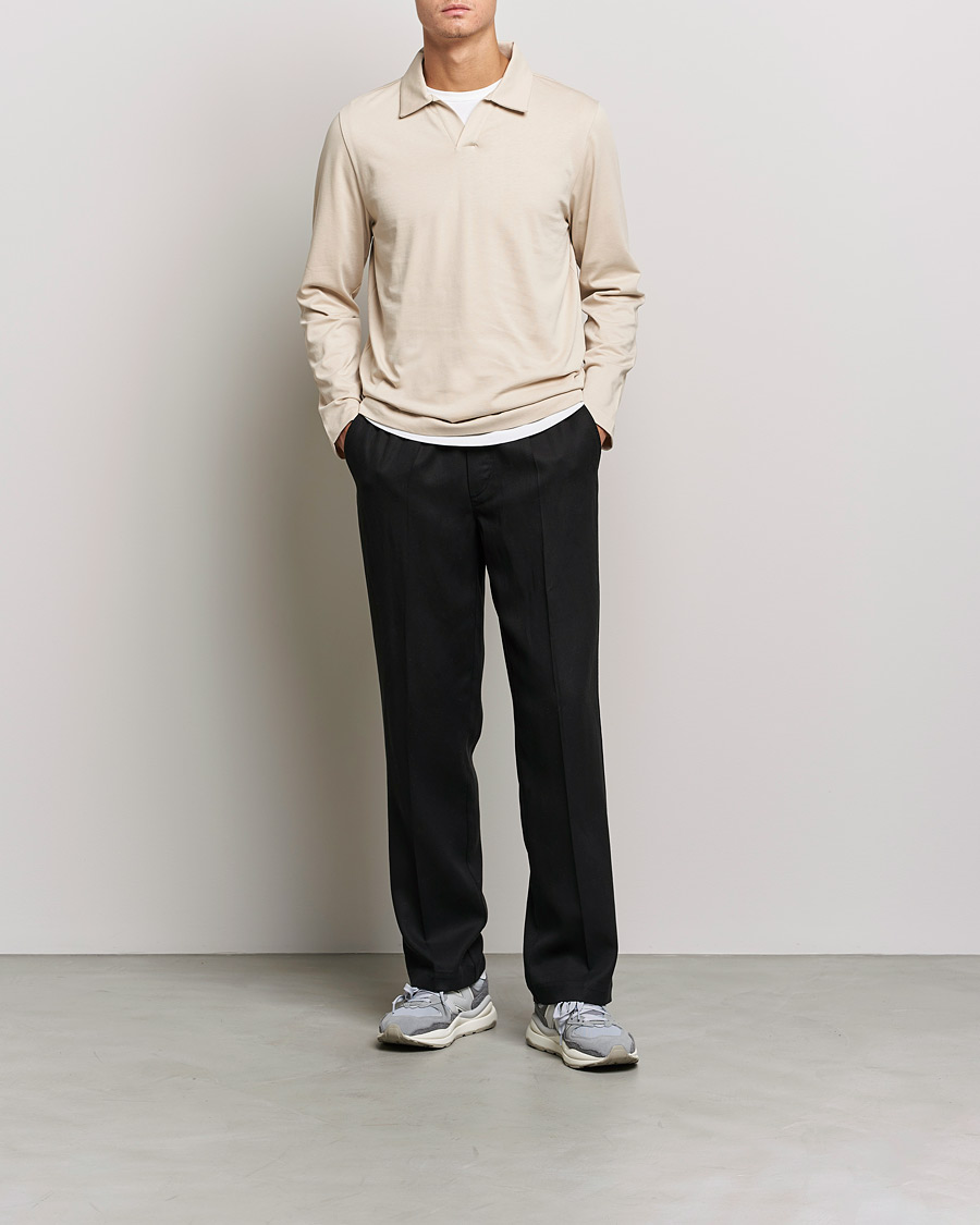 Herren | Pullover | A Day's March | Branford Long Sleeve Jersey Polo Sand