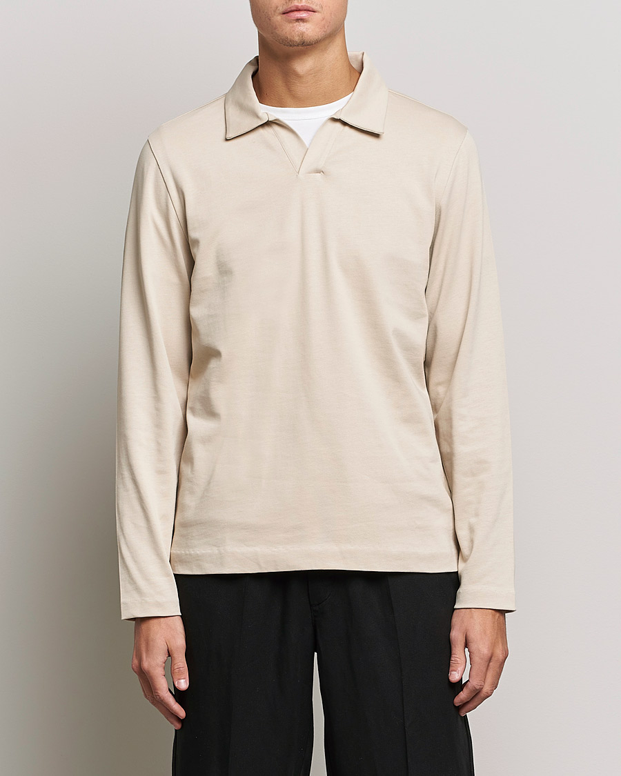 Herren | Pullover | A Day's March | Branford Long Sleeve Jersey Polo Sand