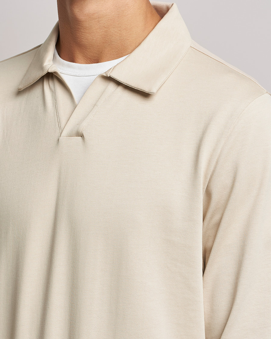 Herren | Pullover | A Day's March | Branford Long Sleeve Jersey Polo Sand