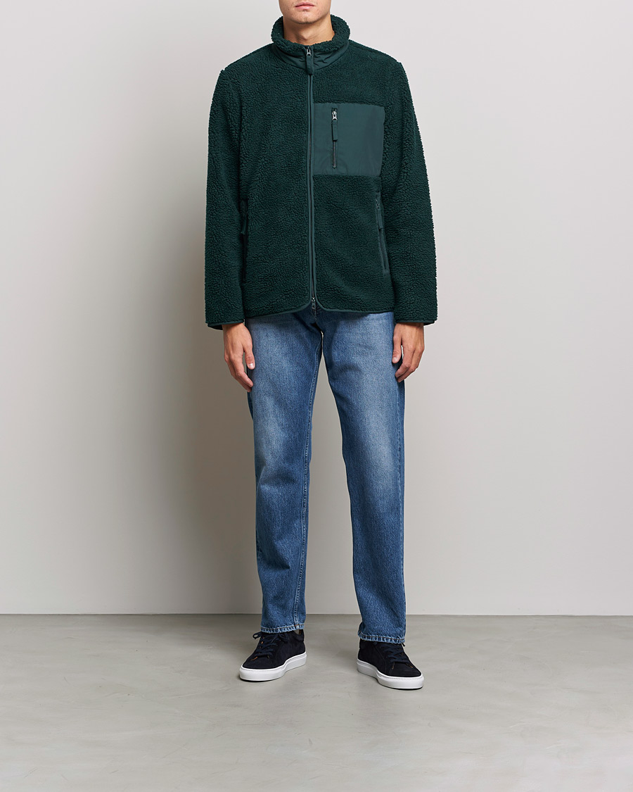 Herren | A Day's March | A Day's March | Granån Recycled Fleece Jacket Bottle Green