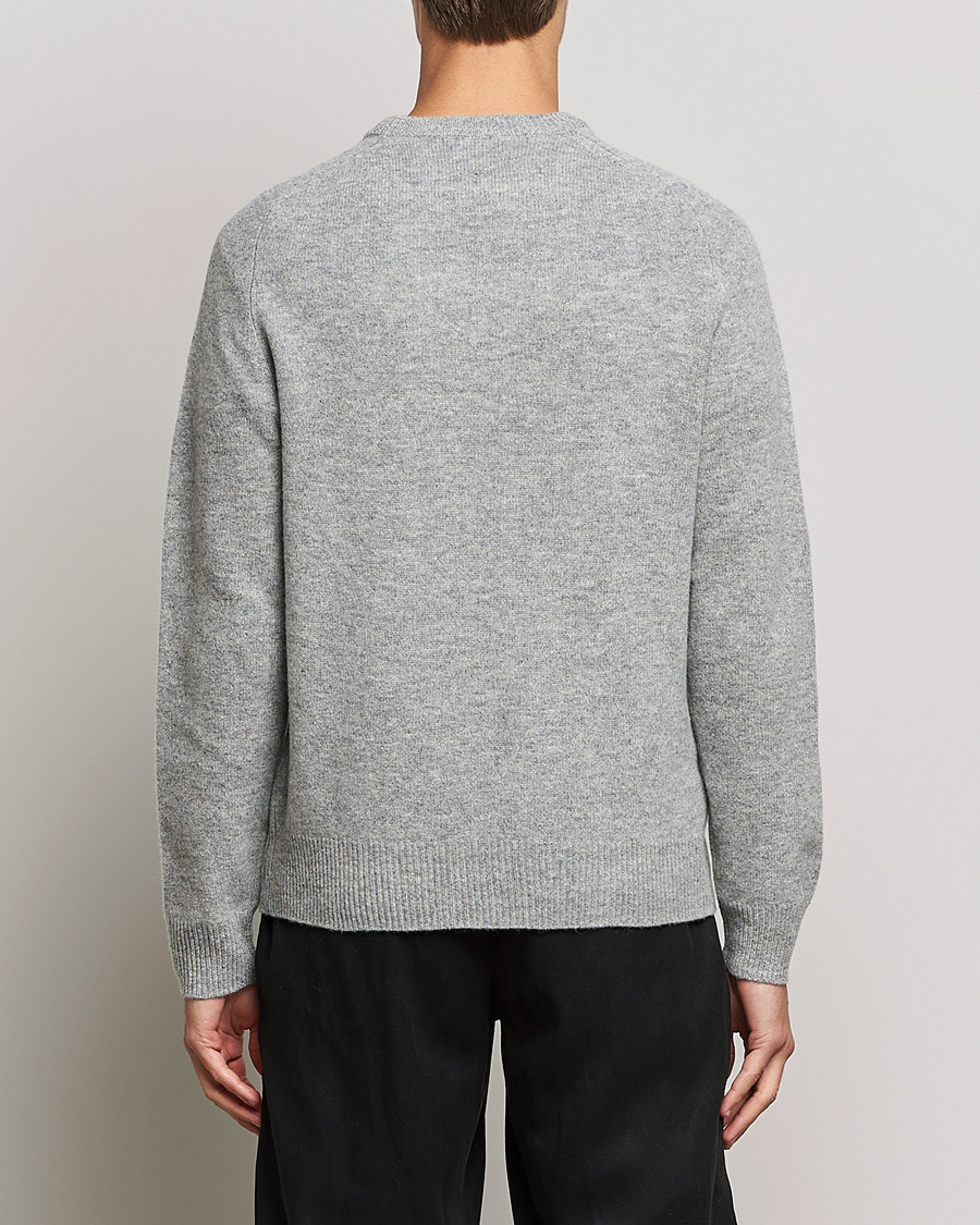 Herren | Pullover | A Day's March | Brodick Lambswool Sweater Grey Melange
