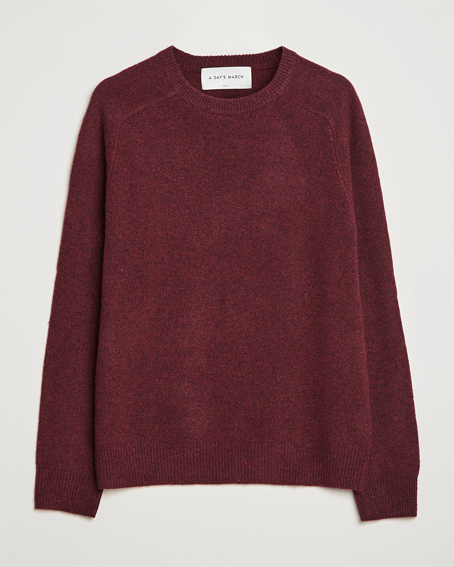 Herren | Pullover | A Day's March | Brodick Lambswool Sweater Wine