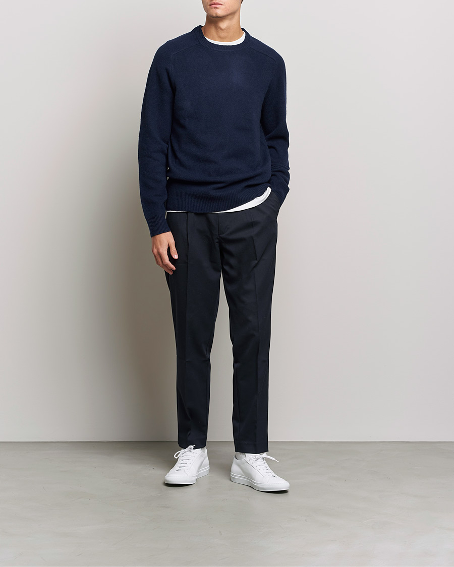 Herren | A Day's March | A Day's March | Brodick Lambswool Sweater Navy