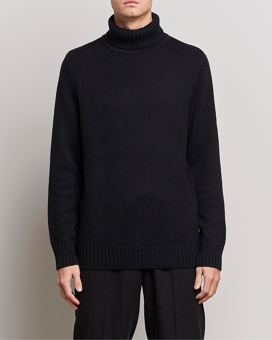 Herren | Rollkragenpullover | A Day's March | Forres Cotton/Cashmere Rollneck Black