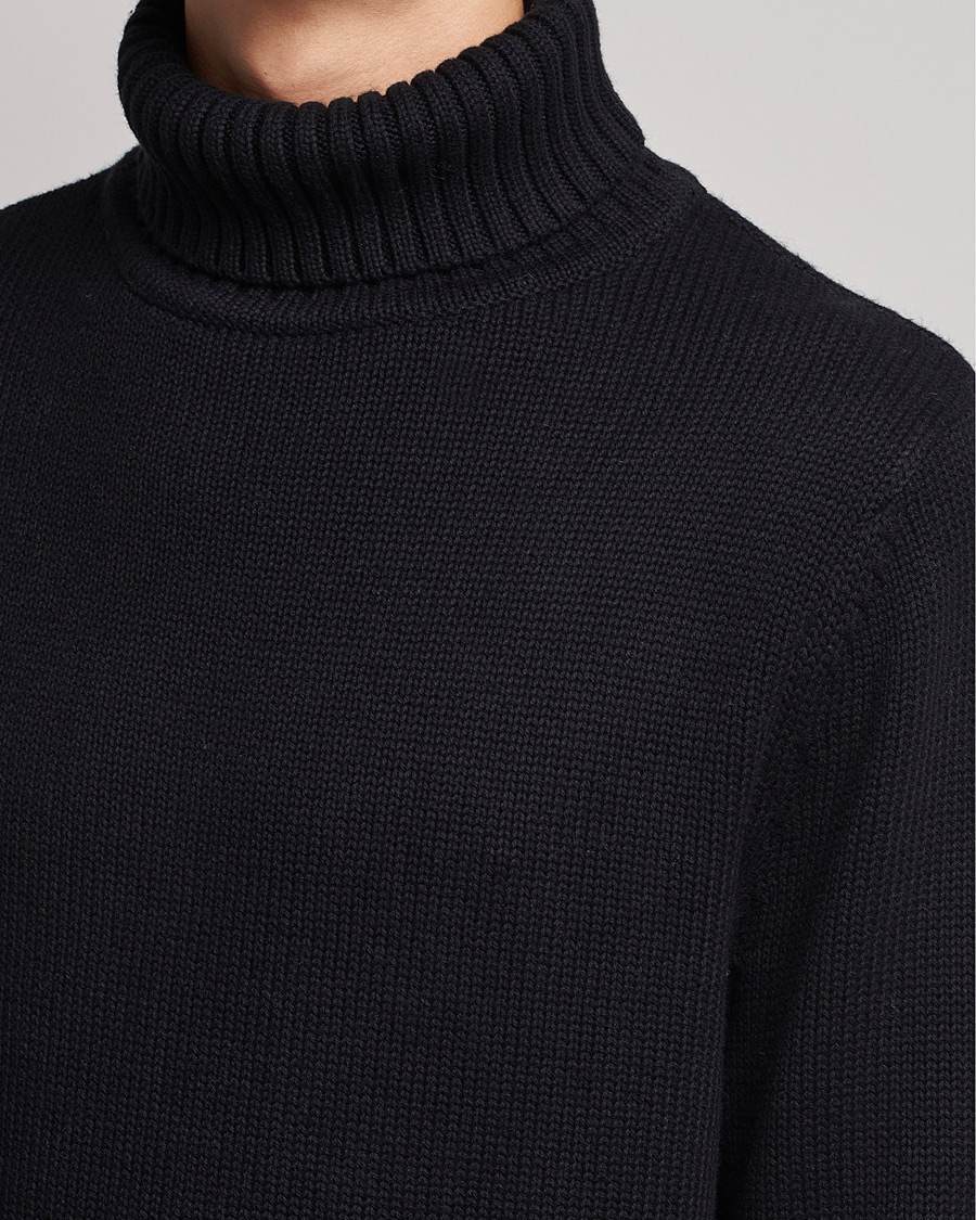 Herren | Pullover | A Day's March | Forres Cotton/Cashmere Rollneck Black