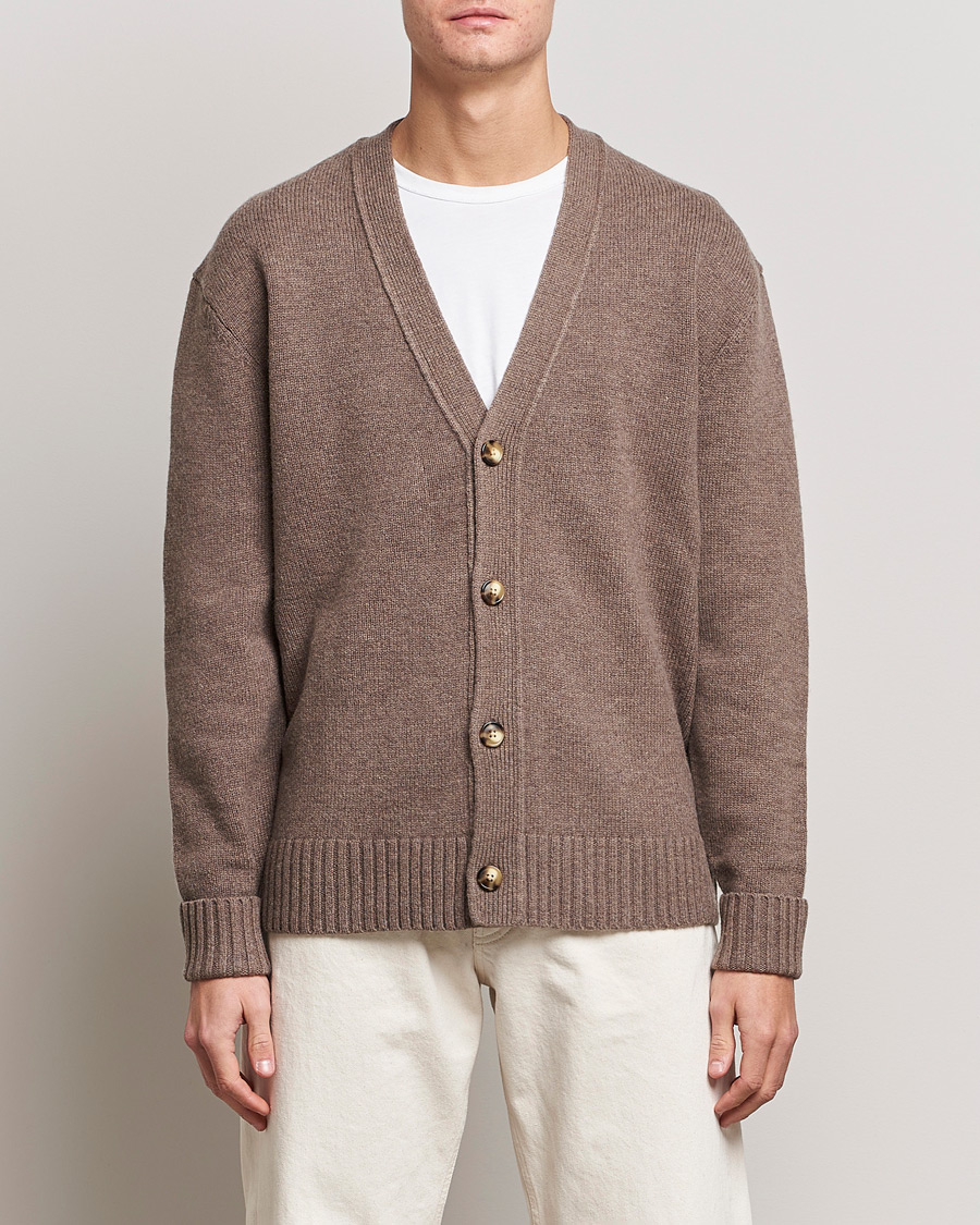 Herren |  | A Day's March | Snag Lambswool Cardigan Taupe Melange