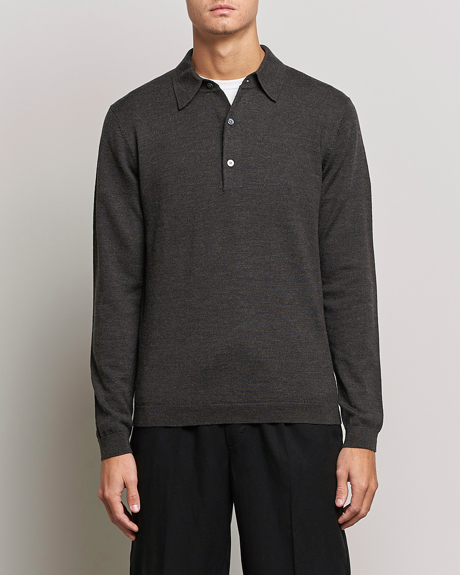 Herren | Pullover | A Day's March | Ambroz Merino Polo Java Brown