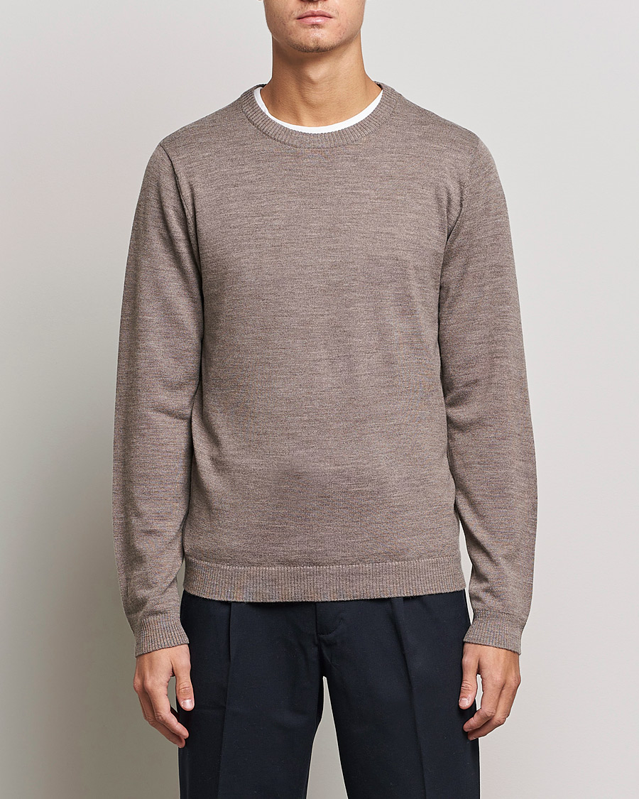Herren | A Day's March | A Day's March | Alagón Merino Crew Taupe Melange