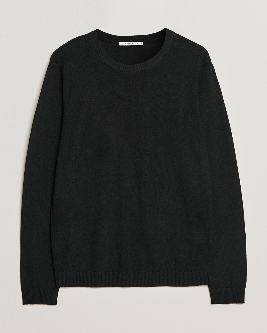 Herren | Pullover | A Day's March | Alagón Merino Crew Black