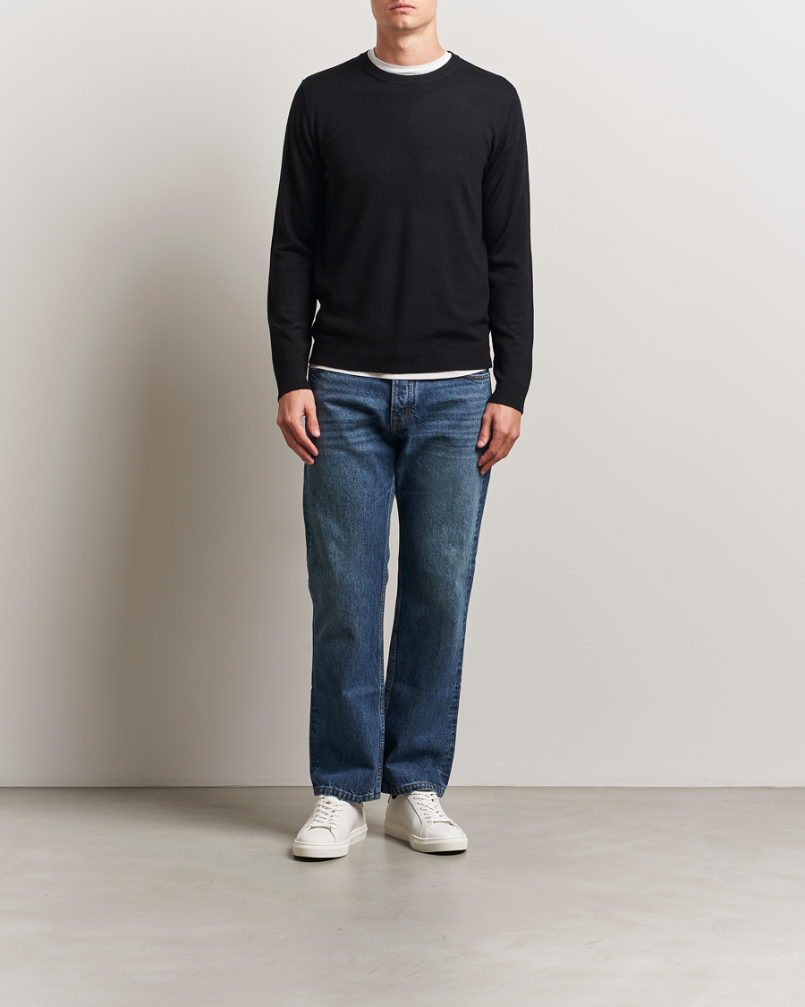 Herren | Pullover | A Day's March | Alagón Merino Crew Black