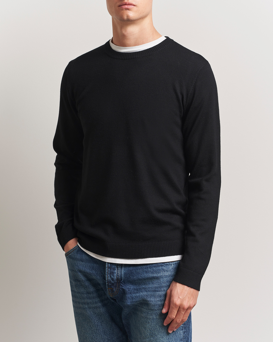 Herren | Pullover | A Day's March | Alagón Merino Crew Black