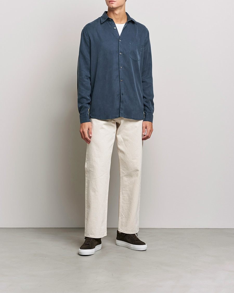 Herren | Hemden | A Day's March | Daintree Tencel Shirt Navy