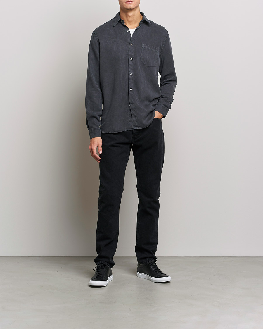 Herren | A Day's March | A Day's March | Daintree Tencel Shirt Off Black