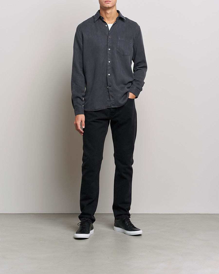 Herren | Hemden | A Day's March | Daintree Tencel Shirt Off Black