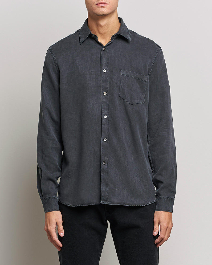 Herren | Freizeithemden | A Day's March | Daintree Tencel Shirt Off Black