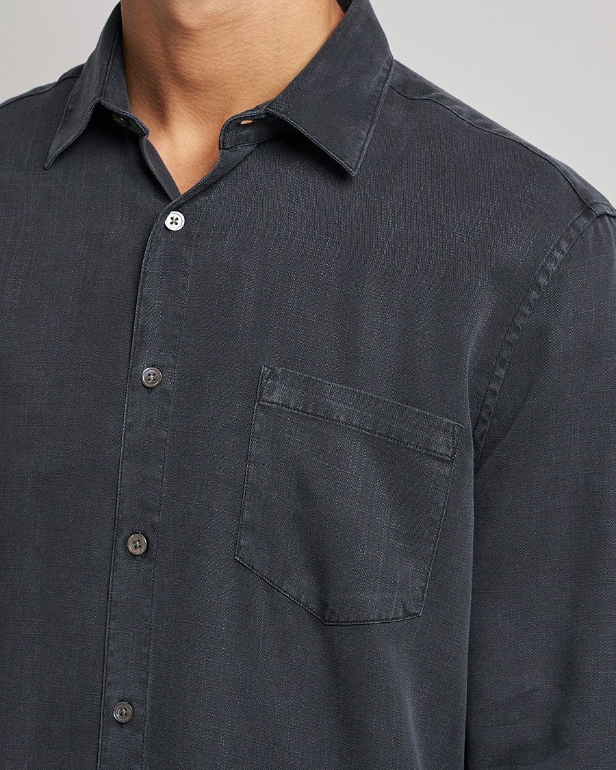 Herren | Hemden | A Day's March | Daintree Tencel Shirt Off Black