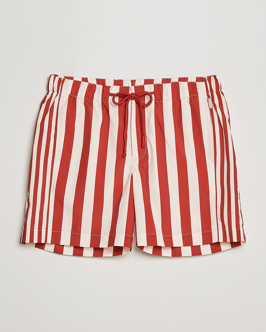 Herren | Badehosen | Orlebar Brown | Bulldog Drawcord Mix Stripe Swim Shorts Vermillion