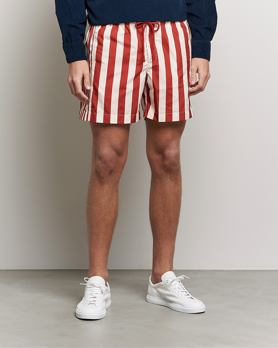 Herren | Badehosen | Orlebar Brown | Bulldog Drawcord Mix Stripe Swim Shorts Vermillion