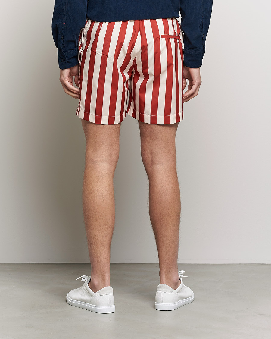 Herren | Badehosen | Orlebar Brown | Bulldog Drawcord Mix Stripe Swim Shorts Vermillion