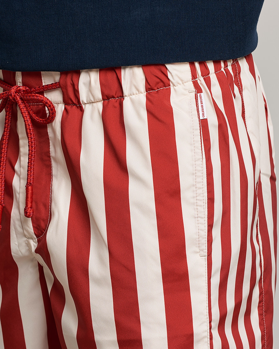Herren | Badehosen | Orlebar Brown | Bulldog Drawcord Mix Stripe Swim Shorts Vermillion
