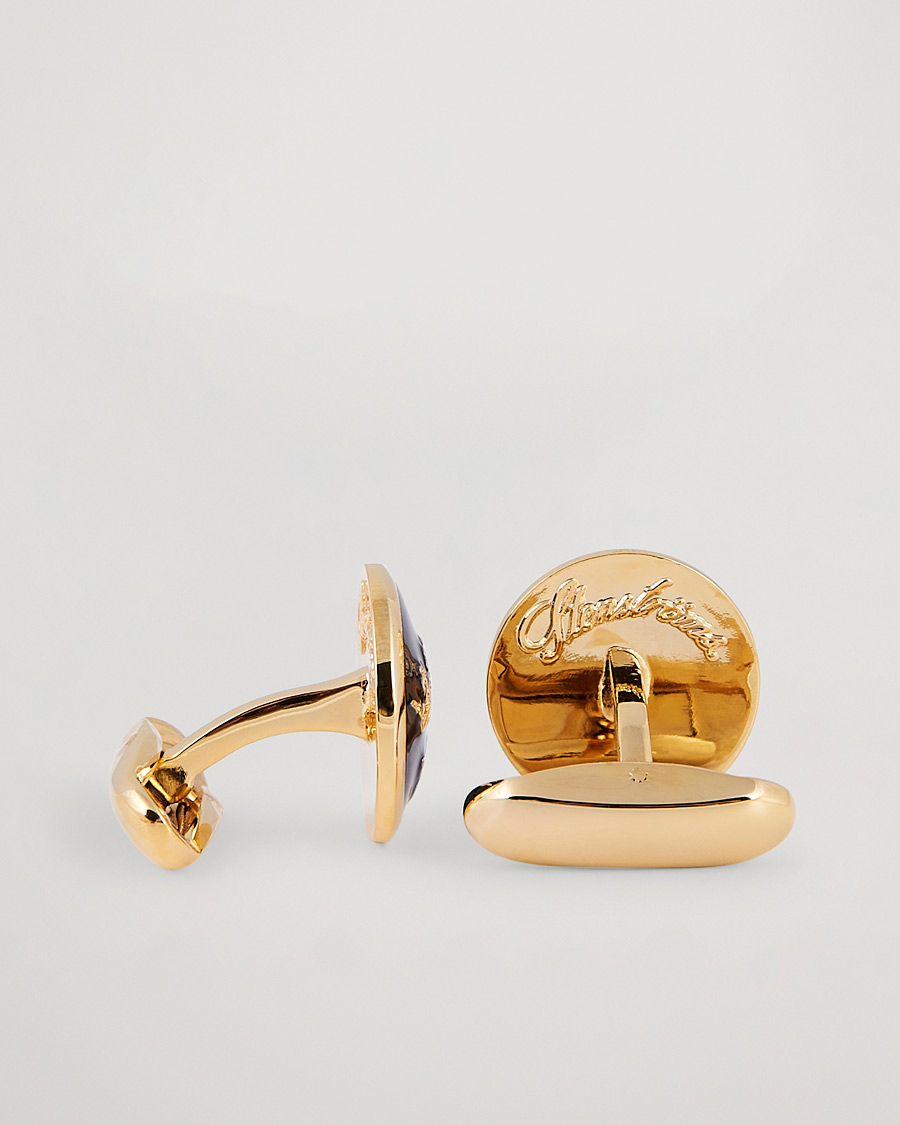 Herren | Stenströms Three Crown Cufflink Navy/Gold | Stenströms | Three Crown Cufflink Navy/Gold