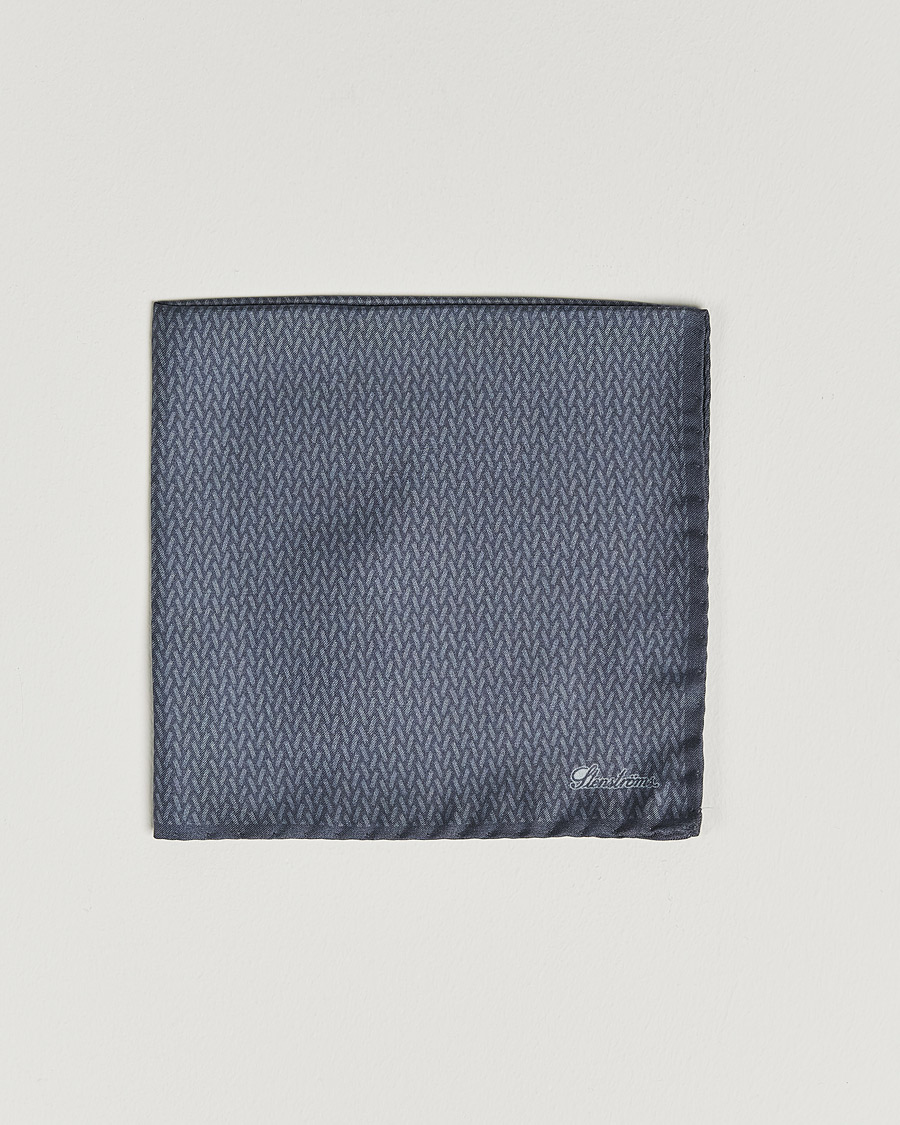 Herren | Einstecktücher | Stenströms | Silk Handkerchief Mid Grey