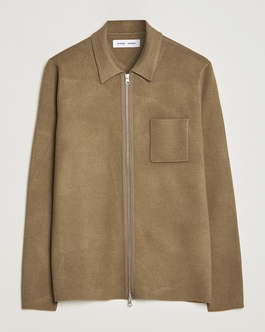 Herren | Pullover | Samsøe Samsøe | Samsøe & Samsøe Guna Full Zip Stone Grey
