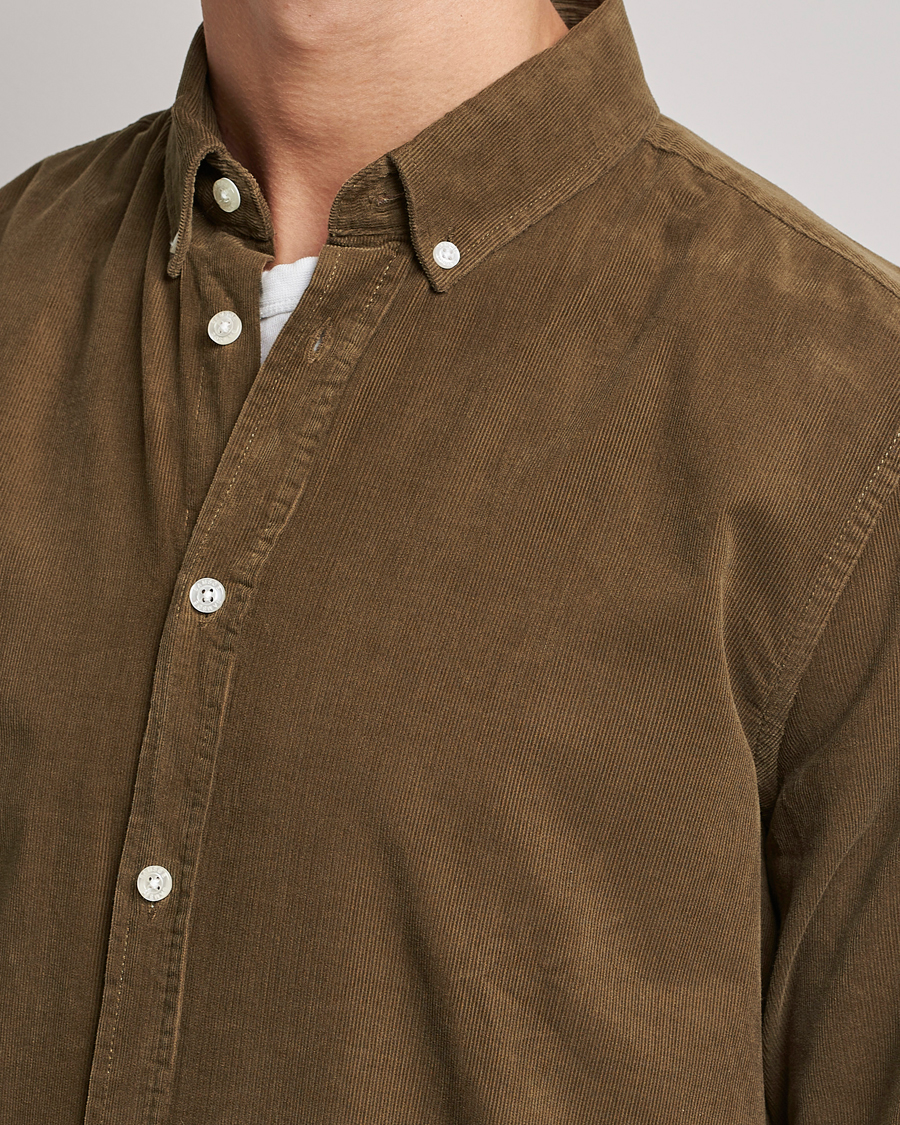 Herren | Hemden | Samsøe Samsøe | Samsøe & Samsøe Liam Organic Cotton Corduroy Shirt Stone Gray