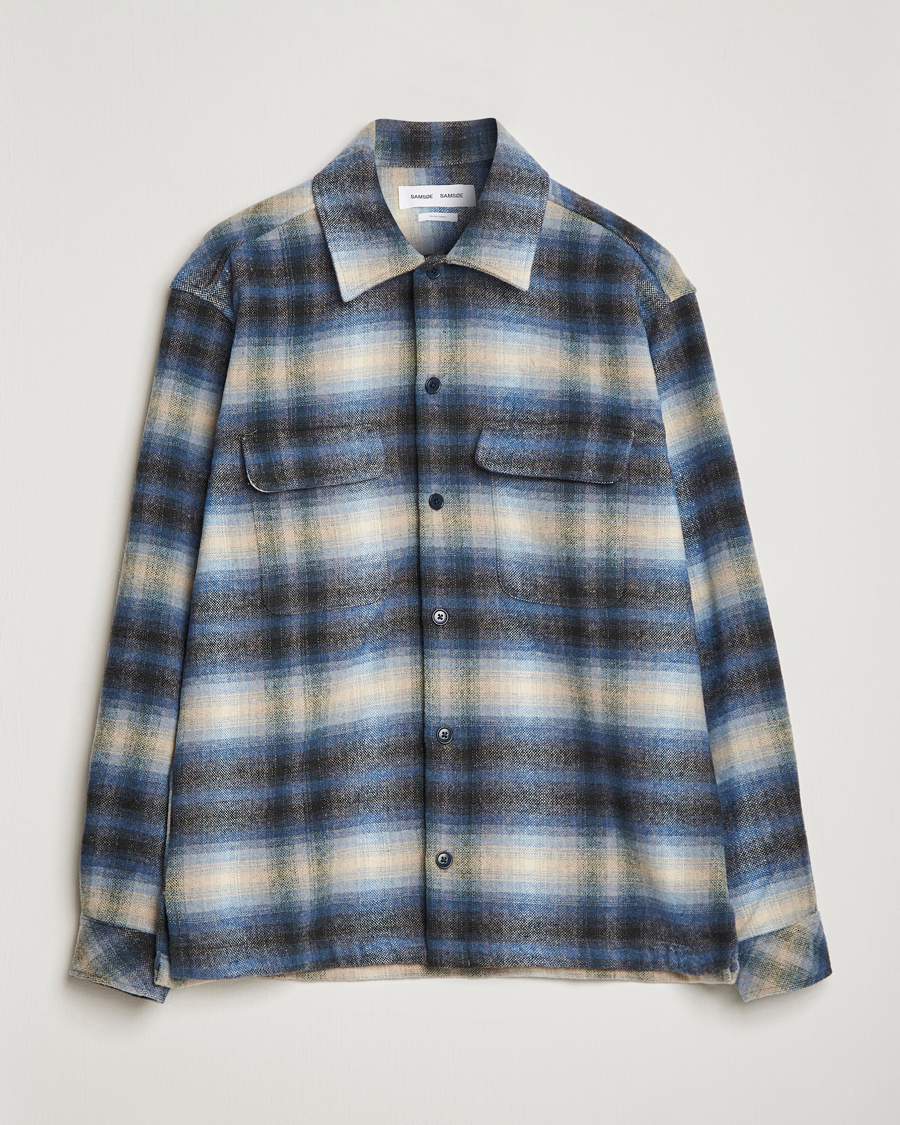 Herren | Hemden | Samsøe Samsøe | Samsøe & Samsøe Castor Recycled Overshirt Blue Checked