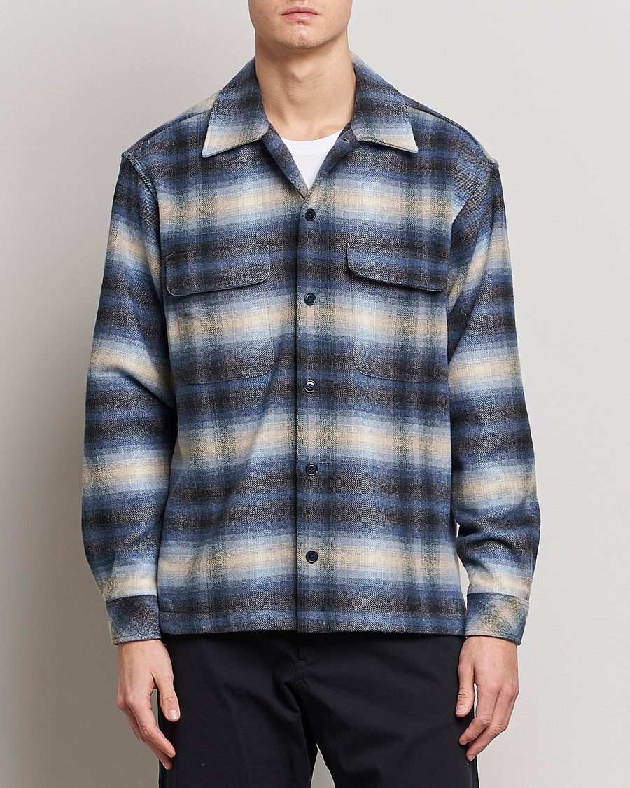 Herren |  | Samsøe & Samsøe | Castor Recycled Overshirt Blue Checked