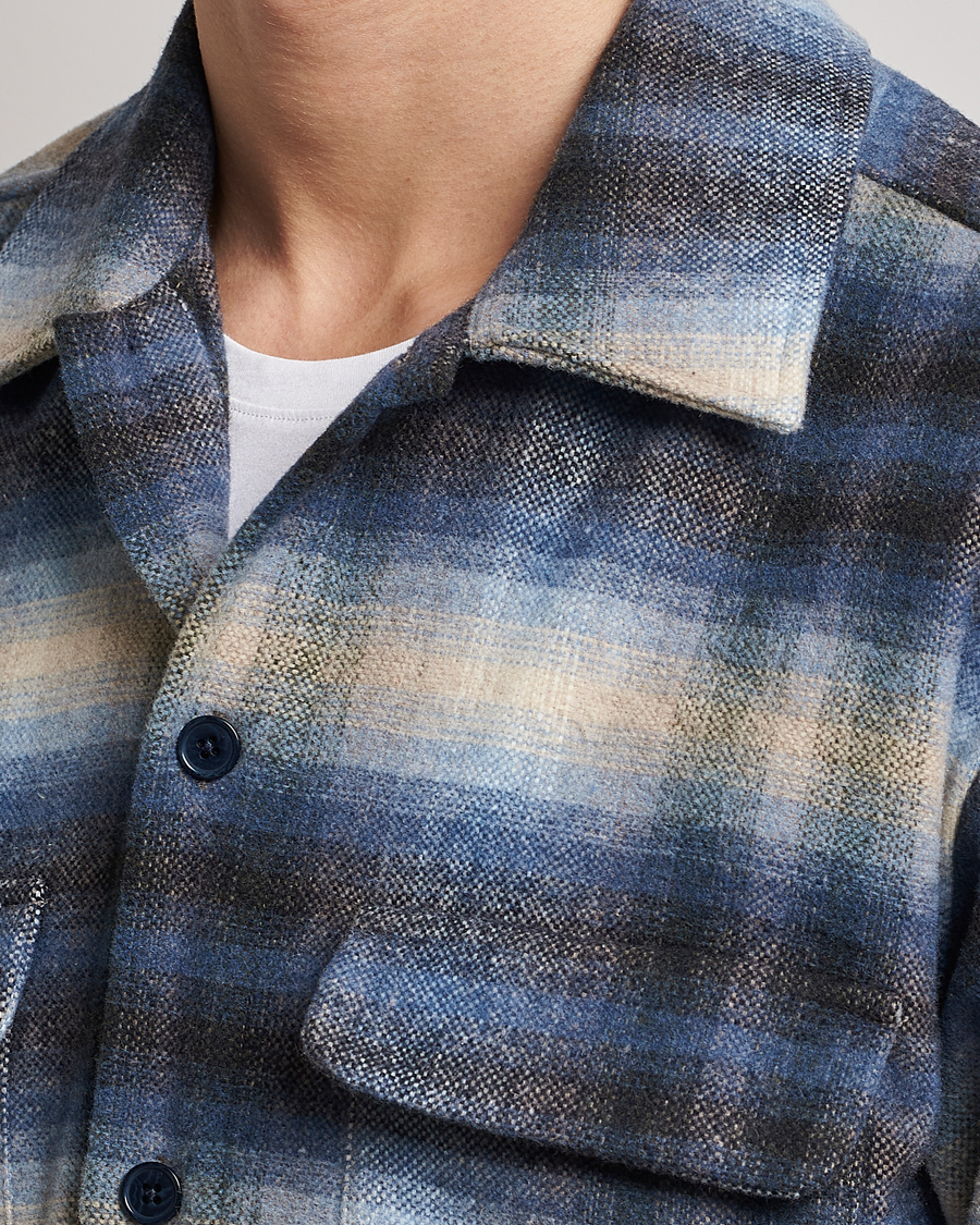 Herren | Hemden | Samsøe Samsøe | Samsøe & Samsøe Castor Recycled Overshirt Blue Checked