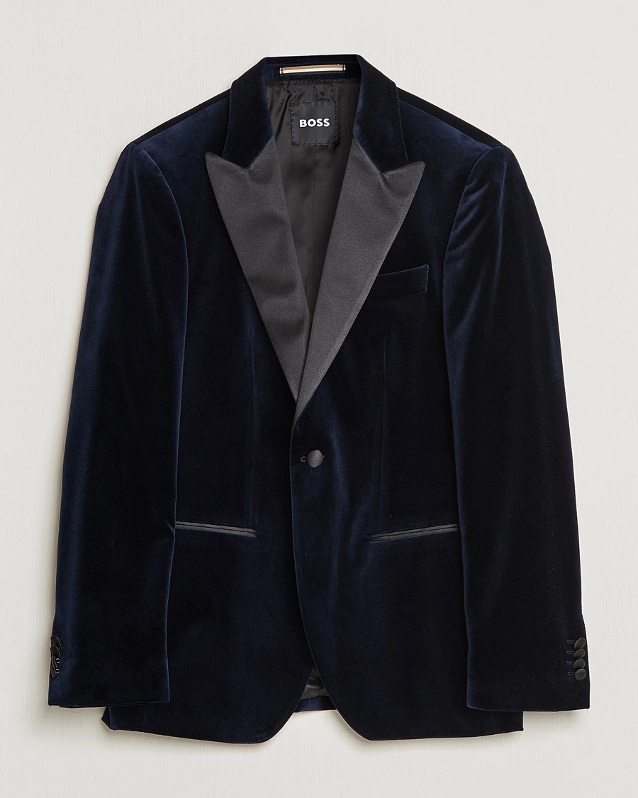 Herren | Sakkos | BOSS BLACK | Hutson Velvet Tuxedo Blazer Dark Blue