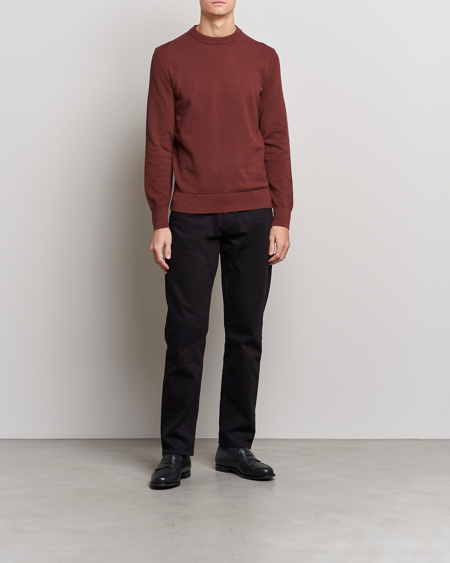 Herren | Pullover | BOSS BLACK | Ecaio Knitted Structured Sweater Medium Brown