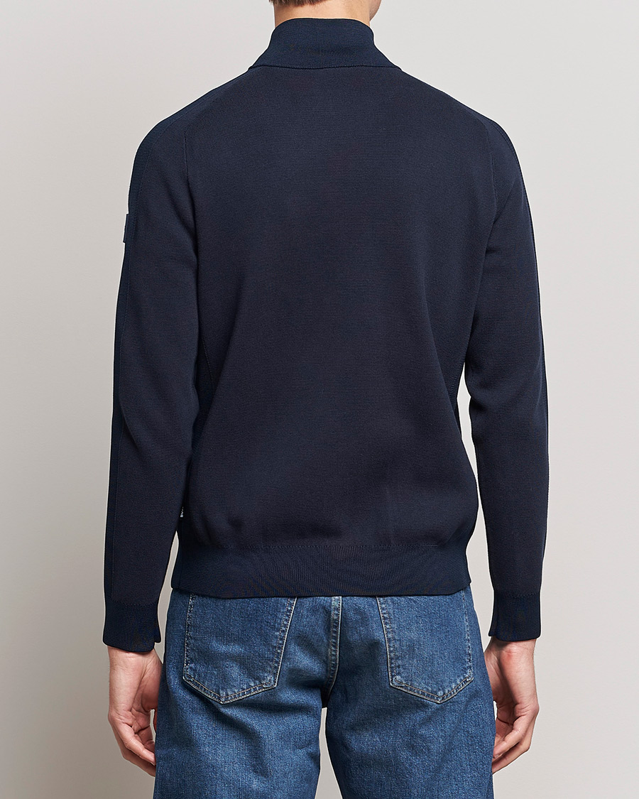 Herren | Pullover | BOSS BLACK | Fisio Knitted Full Zip Dark Blue