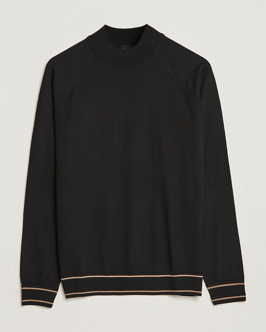 Herren | Pullover | BOSS BLACK | Favino Knitted Mock Neck Sweater Black