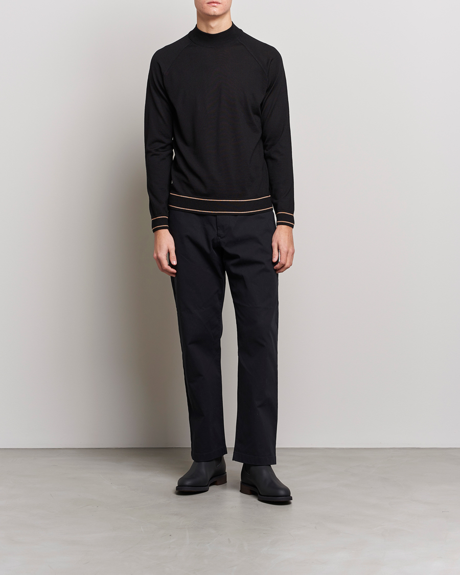 Herren | Pullover | BOSS BLACK | Favino Knitted Mock Neck Sweater Black