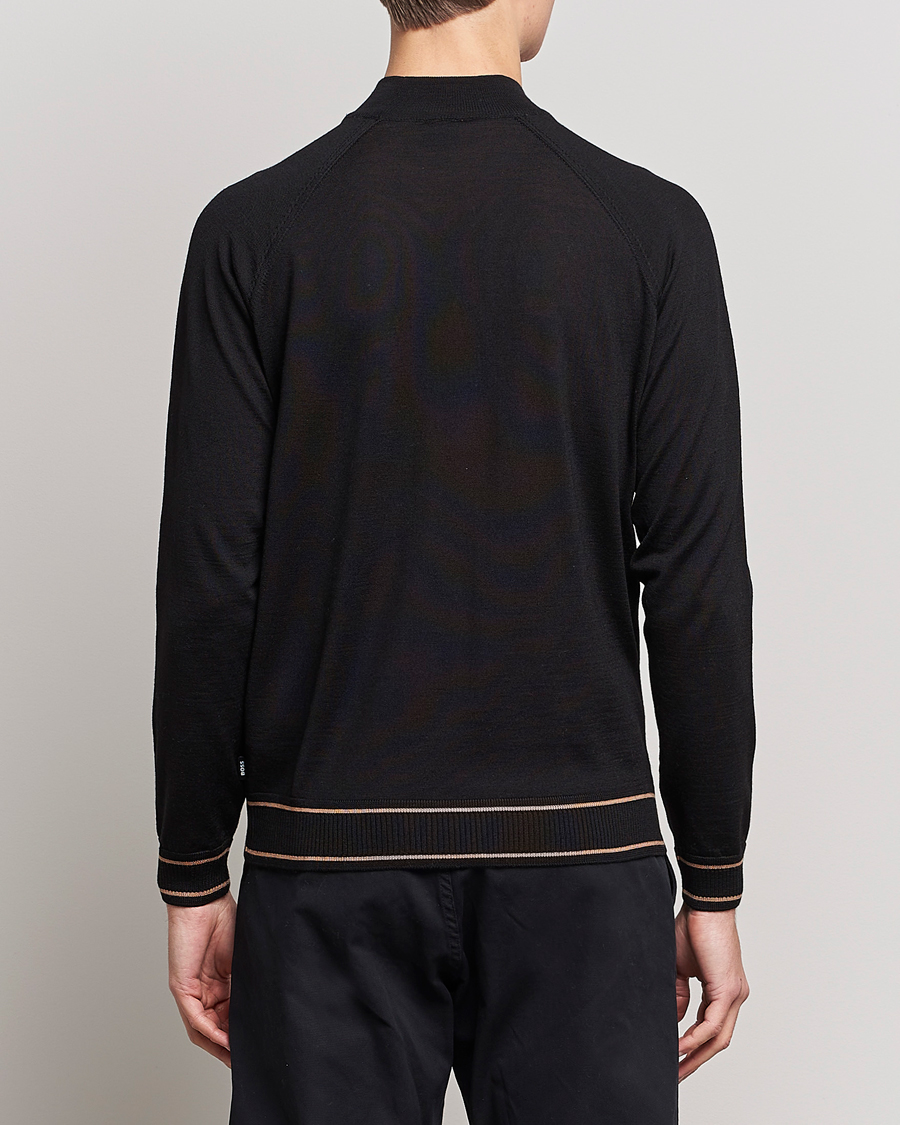 Herren | Pullover | BOSS BLACK | Favino Knitted Mock Neck Sweater Black