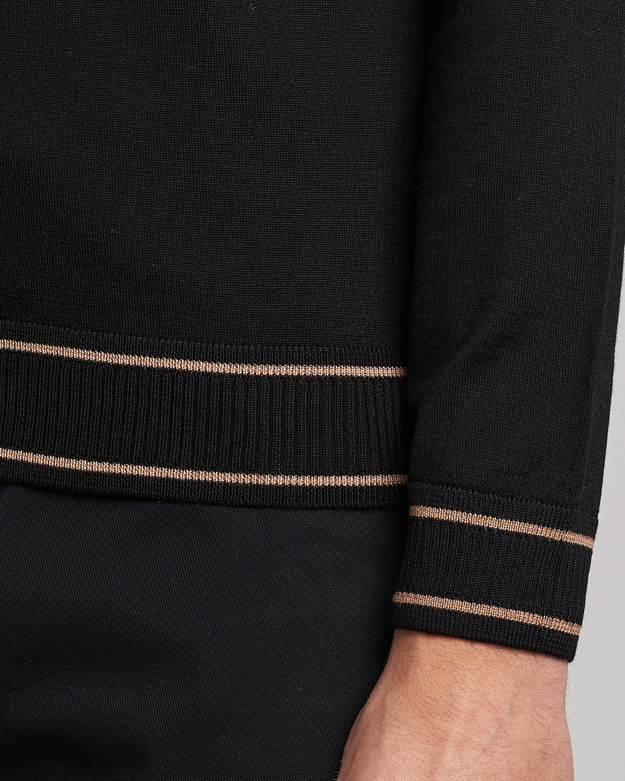 Herren | Pullover | BOSS BLACK | Favino Knitted Mock Neck Sweater Black